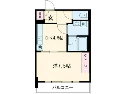 フジテラス町田(1DK/5階)の間取り写真