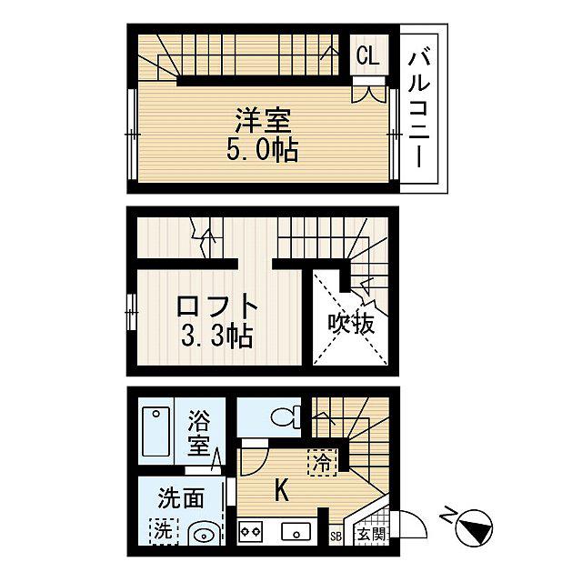 クノッソス末広(1K)の間取り写真