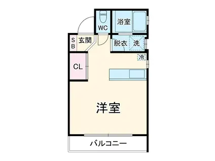 MビルⅡ(ワンルーム/3階)の間取り写真