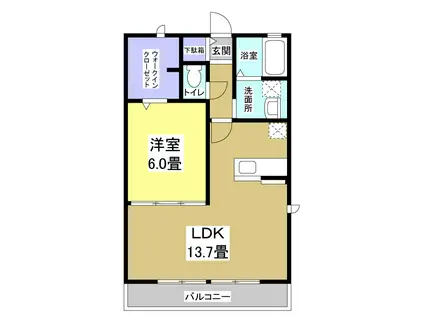フォルシア(1LDK/2階)の間取り写真