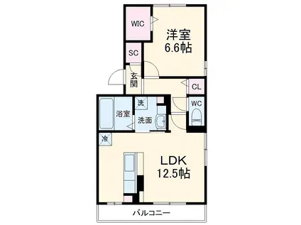 STRIPE SW(1LDK/2階)の間取り写真