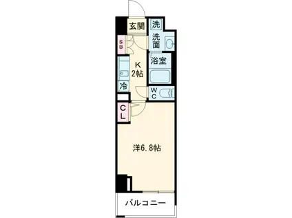 BPRレジデンス町田(1K/12階)の間取り写真