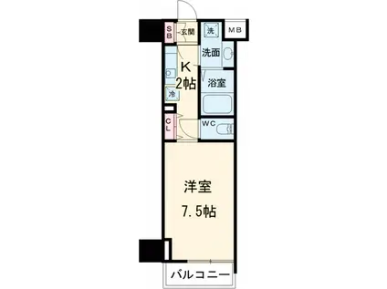 BPRレジデンス町田(1K/9階)の間取り写真