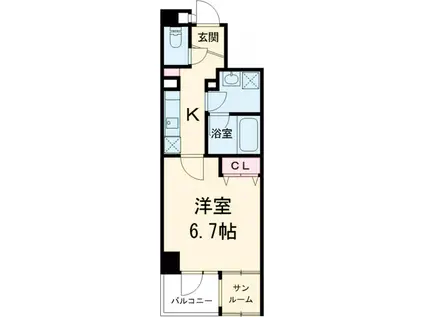 ブライズ西荻窪(1K/1階)の間取り写真