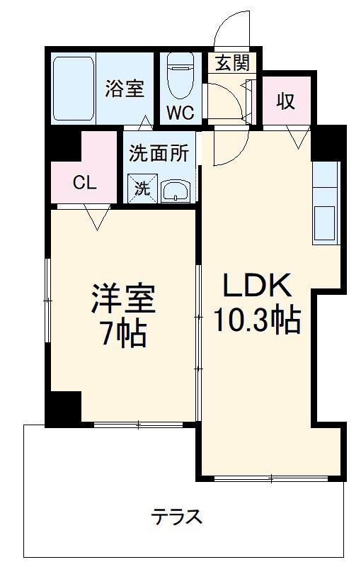 レフィーユ(1LDK/1階)の間取り写真