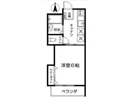 ロワジール下井草(1K/1階)の間取り写真