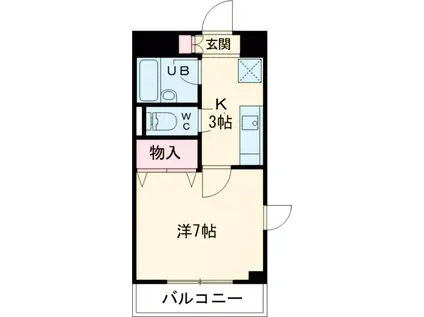 光井グランドハイツⅡ(1K/2階)の間取り写真