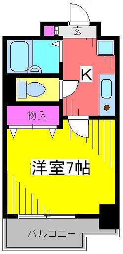 光井グランドハイツⅡ(1K/3階)の間取り写真