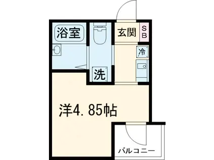 QUPS EKODA(1K/1階)の間取り写真