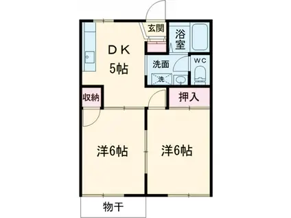 新栄ハイツA(2DK/2階)の間取り写真