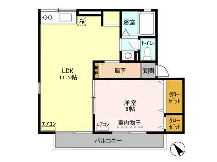 サンボナールJ(1LDK/2階)の間取り写真