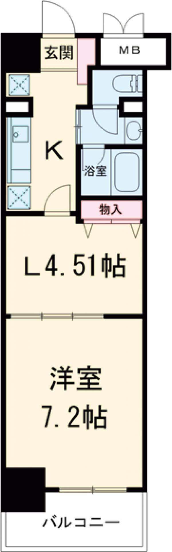 RIVER CITY西荻窪(1DK/2階)の間取り写真