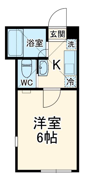 シティハイツ2(1K/2階)の間取り写真