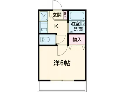 ヴィラマルイシ(1K/1階)の間取り写真