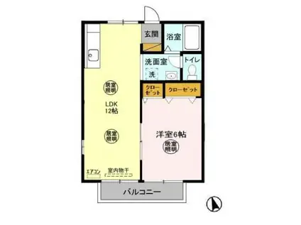 ドルチェ浜道A・B(1LDK/1階)の間取り写真