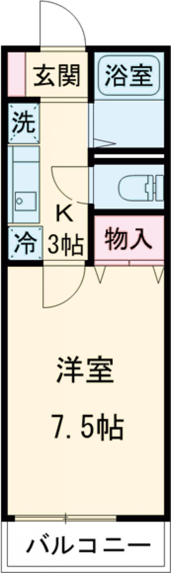 ウィズ中村橋Ⅰ(1K/2階)の間取り写真