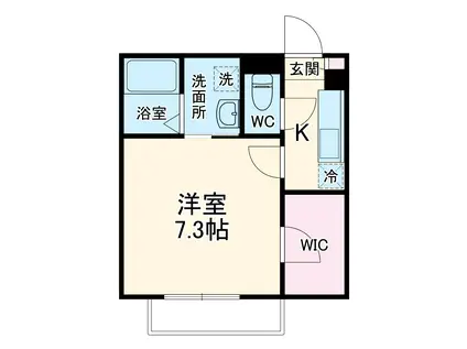 ベレオ淵野辺(1K/1階)の間取り写真