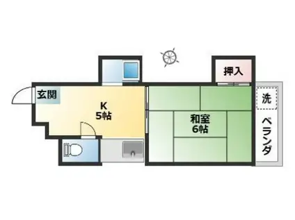 ニューシャトレーマンション(1K/4階)の間取り写真