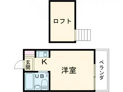 ペアパレス西荻窪(ワンルーム/2階)の間取り写真