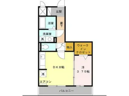 リビングタウン登戸(1LDK/2階)の間取り写真