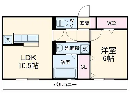 シャインハイツ2(1LDK/2階)の間取り写真