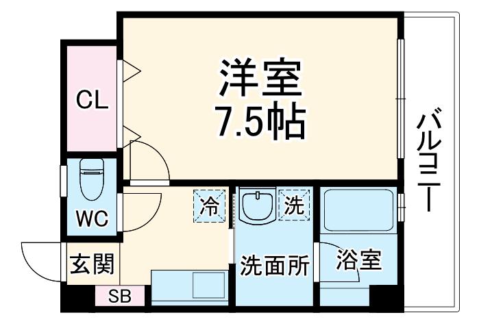 ピエナグラーヴェ(1K/1階)の間取り写真