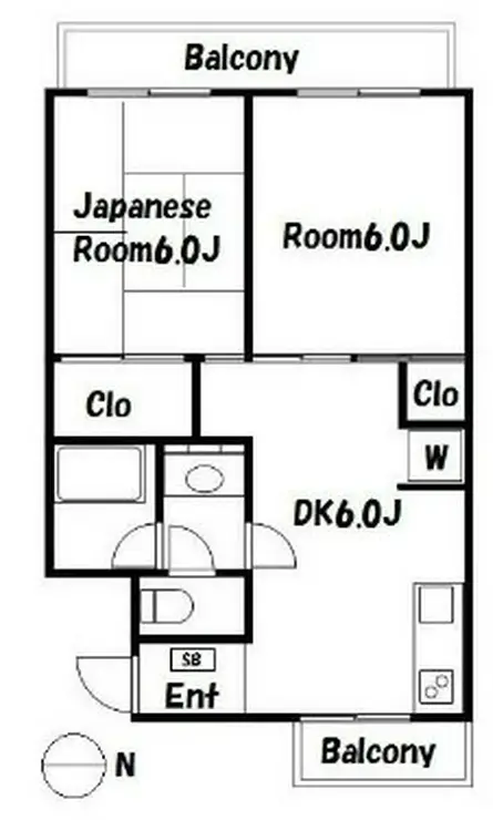 ヒルトップマンション石原 2階階 間取り