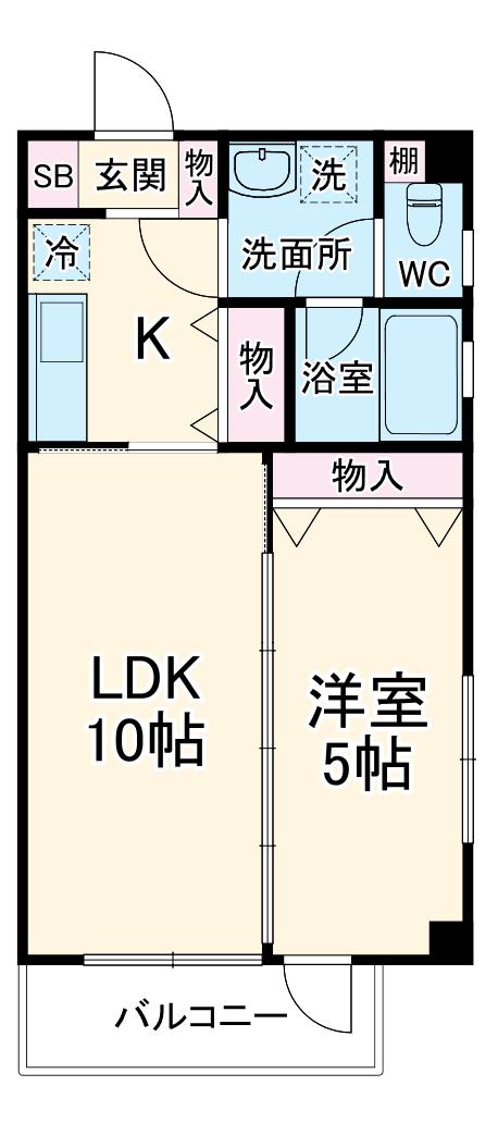 ローズレジデンス千葉アネックス(1LDK/1階)の間取り写真