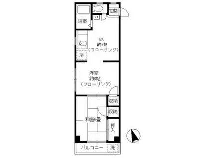 プリムヴェール阿佐谷(2DK/2階)の間取り写真