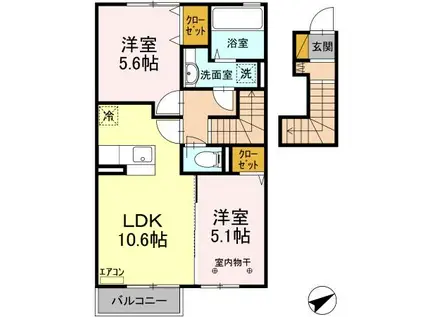 グランシャリオ I・Ⅱ(2LDK/2階)の間取り写真
