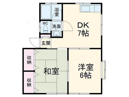 カーサ大久保C(2DK/1階)の間取り写真
