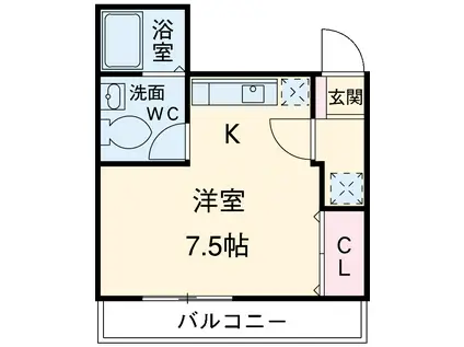 RAPA千葉椿森(ワンルーム/1階)の間取り写真