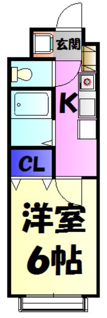 ハイムシイナ(1K/3階)の間取り写真