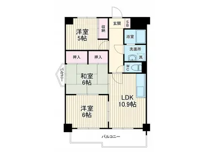 グランドール大幸Ⅰ(3LDK/3階)の間取り写真