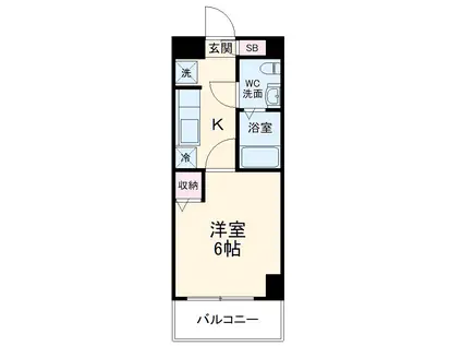 レアレジデンス稲毛(1K/2階)の間取り写真