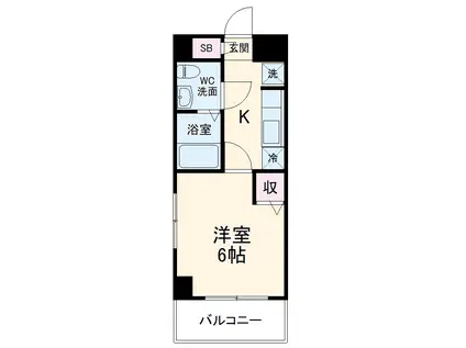 レアレジデンス稲毛(1K/6階)の間取り写真