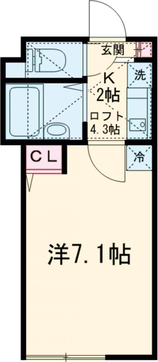 CIERIL CUBE(1K/2階)の間取り写真