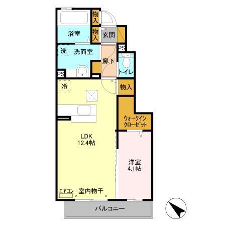 イコアリス(1LDK/1階)の間取り写真