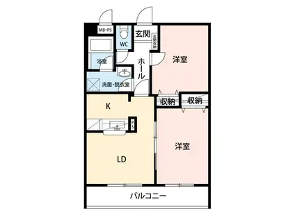 L・O・H(2LDK/1階)の間取り写真