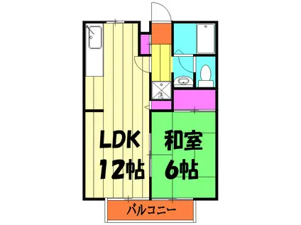 ビーライン差間A(1LDK/1階)の間取り写真