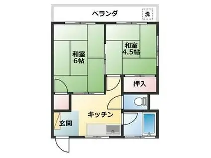 セブンハイツ(2K/2階)の間取り写真