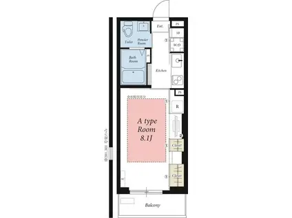 リブリ・みどり野(1K/3階)の間取り写真