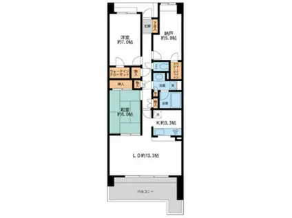 リーベスト西千葉(3LDK/6階)の間取り写真