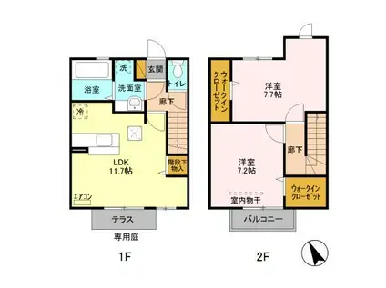 Ｔｏｉｔ　Ｖｅｒｔ(2LDK)の間取り写真