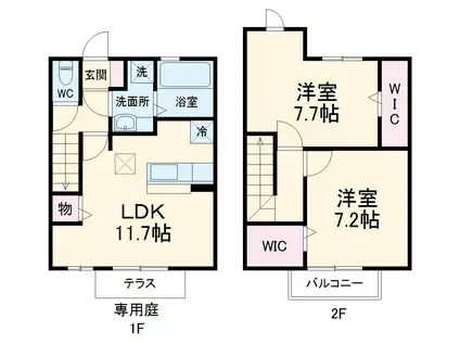 Ｔｏｉｔ　Ｖｅｒｔ(2LDK)の間取り写真