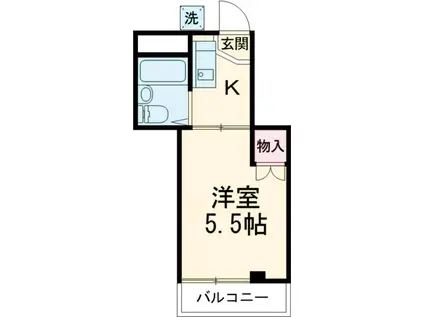 サンタハウス(1K/3階)の間取り写真