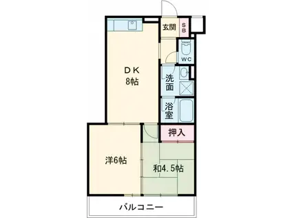 メゾン美羅樹Ⅱ(2DK/1階)の間取り写真