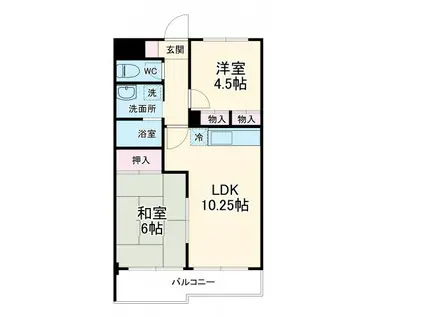 グランドール大幸Ⅱ(2LDK/1階)の間取り写真