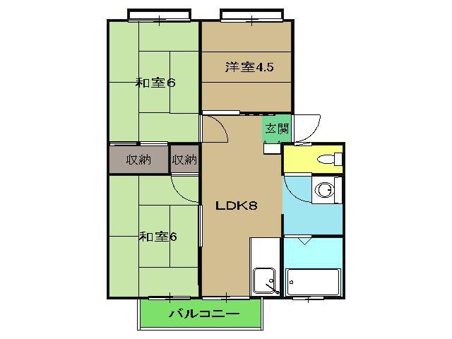 ルミエールA(3LDK/1階)の間取り写真