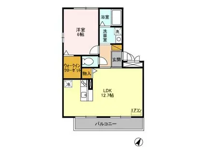 ANGELA(1LDK/2階)の間取り写真